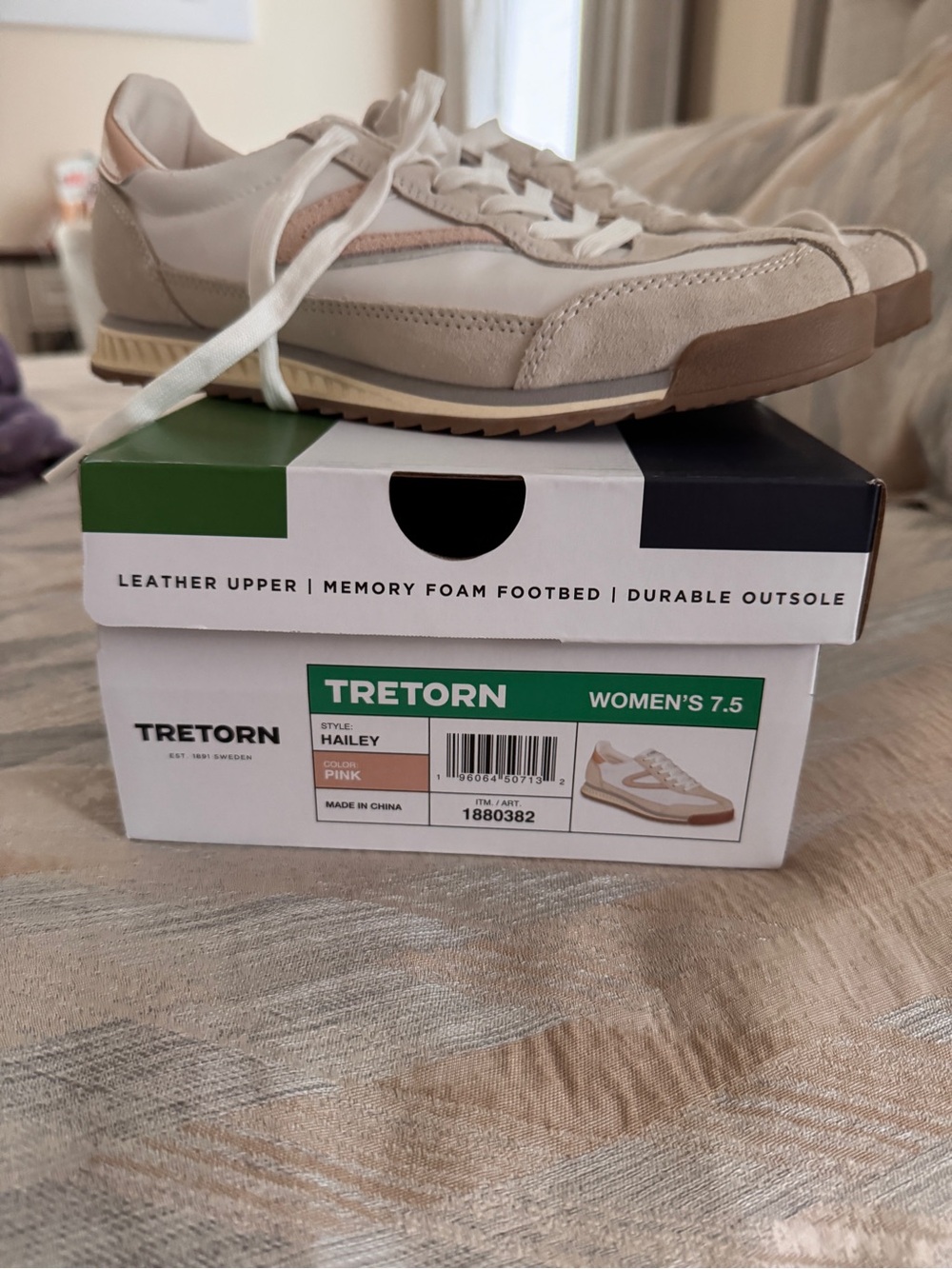 Tretorn Hailey Low-Top Sneakers in Pink and Beige